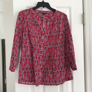 Talbots Designer Top with beautiful print.Sz-M.